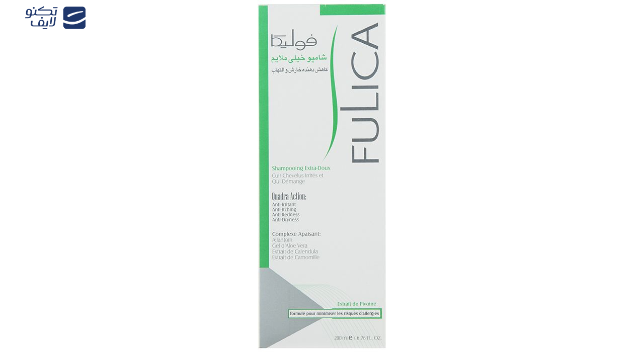 شامپو خیلی ملایم فولیکا مخصوص پوست سر حساس و خارش دار حجم 200 میلی‌لیتر