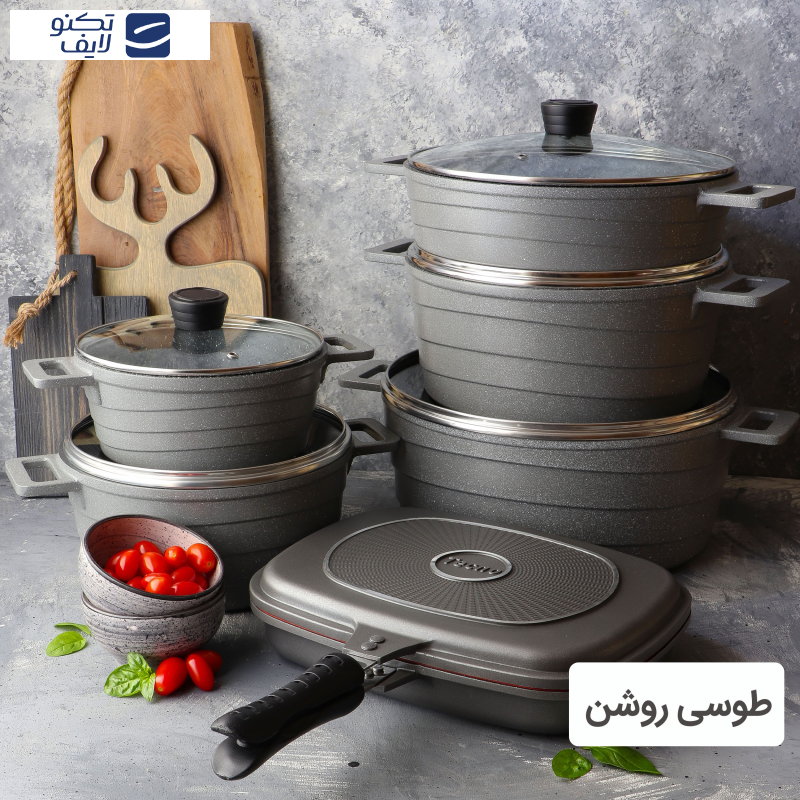 سرویس پخت و پز 13 پارچه تکنو مدل اورس سرویس پخت و پز 13 پارچه تکنو مدل اورس