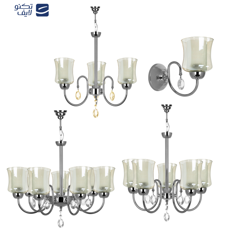  لوستر آویز پنج شعله چشمه نور کد 811/5