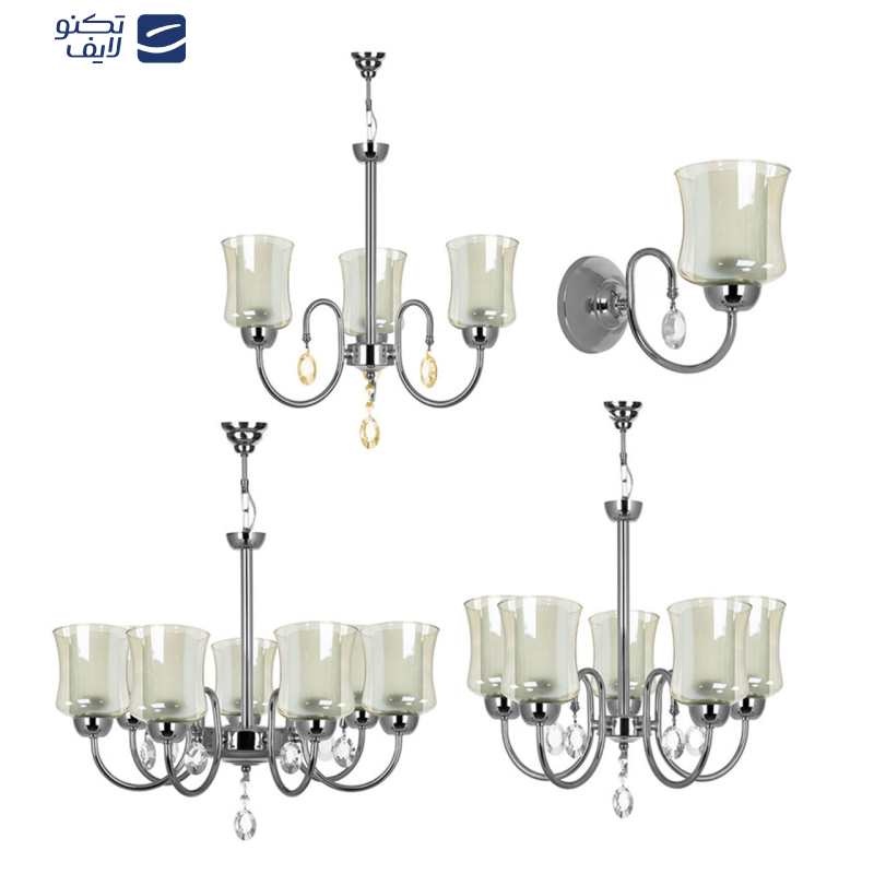 لوستر آویز پنج شعله چشمه نور کد A811/5-O