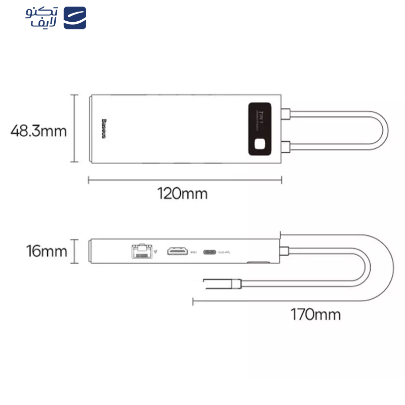 هاب 7 پورت USB-C باسئوس مدل WKWG040013