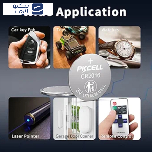 باتری سکه ای پی‌کی سل مدل  CR 2016 بسته 6 عددی