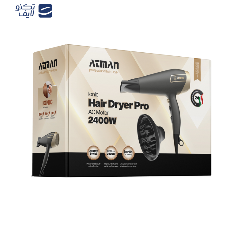 سشوار حرفه‌ای 2400 وات آتمن مدل BY-5962