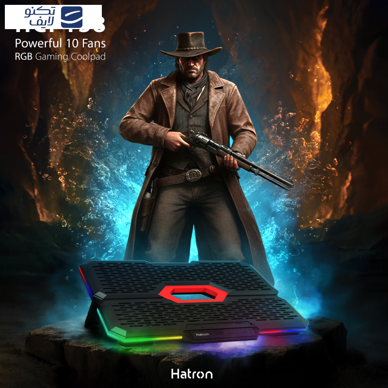 پایه خنک کننده  لپ تاپ گیمینگ دارای پورت USB-C هترون مدل HCP138