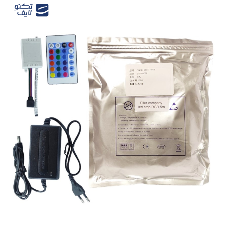 ریسه ال ای دی مدل پکیج گیمینگ 16 رنگ کد RGB 12v طول 5 متر