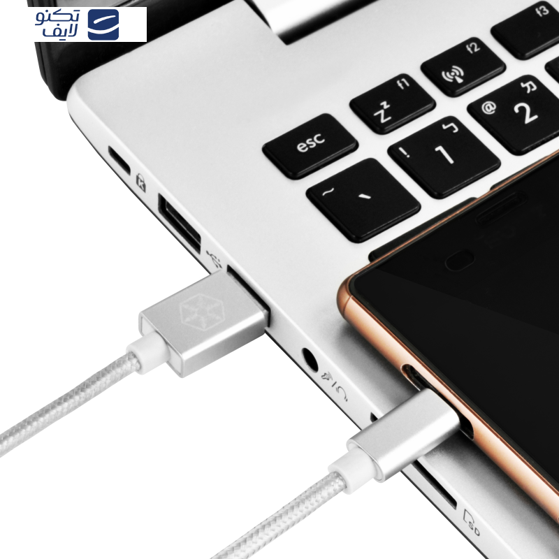 کابل تبدیل USB به MicroUSB سیلوراستون مدل CPU01 طول 1.8 متر