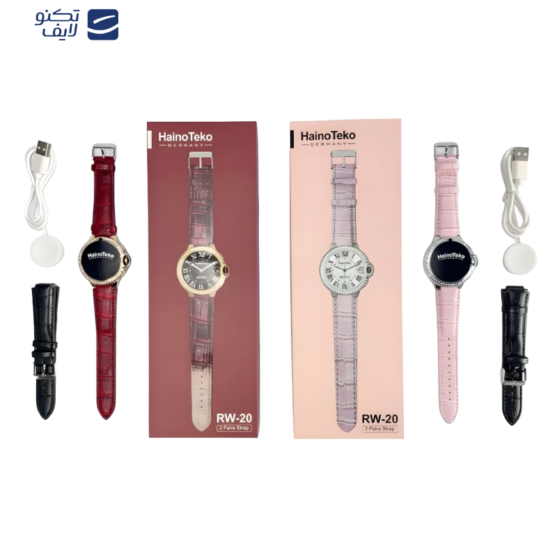 ساعت هوشمند 46 میلی متری هاینو تکو مدل RW-20 با بند چرمی ساعت هوشمند 46 میلی متری هاینو تکو مدل RW-20 با بند چرمی