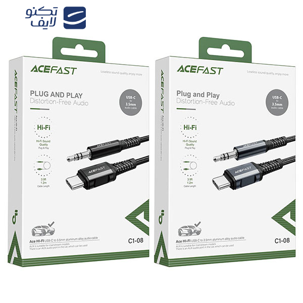 کابل تبدیل AUX به USB-C ایس فست مدل C1-08 طول 1.2 متر