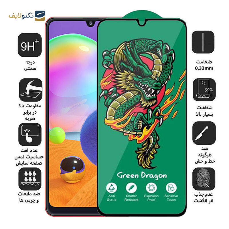 محافظ صفحه نمایش اپیکوی مدل Green Dragon ExplosionProof مناسب برای گوشی موبایل سامسونگ Galaxy A31 4G/ A30 4G/ A30s 4G/ A50s/ A20 4G