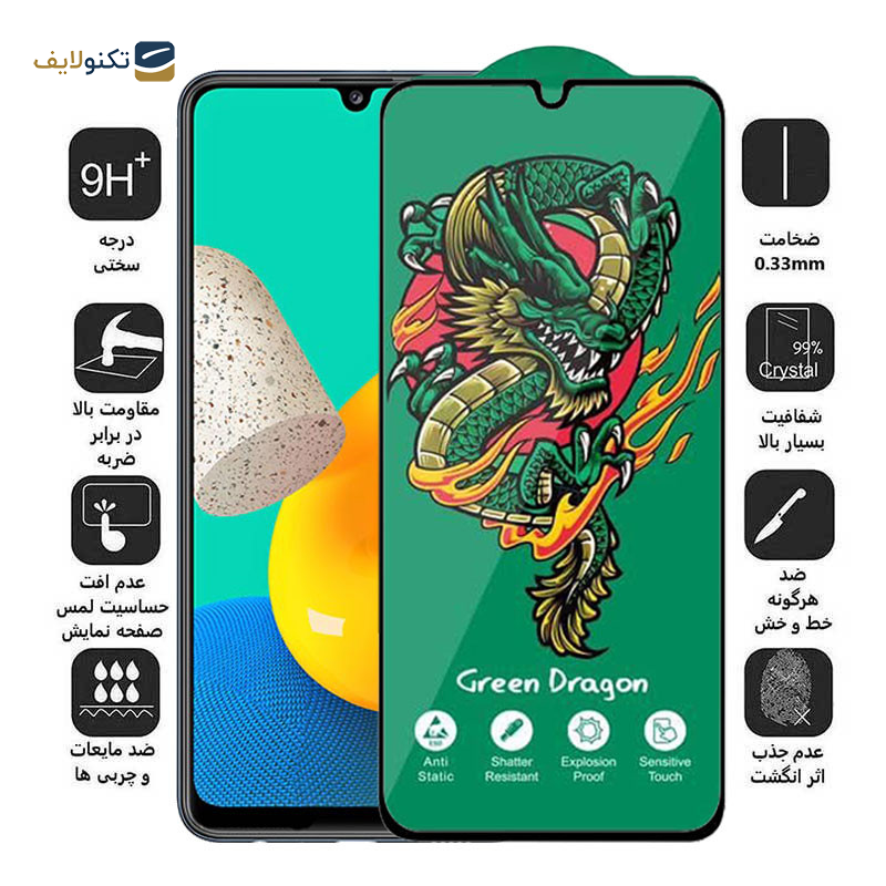 محافظ صفحه نمایش اپیکوی مدل Green Dragon ExplosionProof مناسب برای گوشی موبایل سامسونگ Galaxy M23 4G/ M14 5G/ M13 5G/ M13 4G (India) / A12 4G (India)