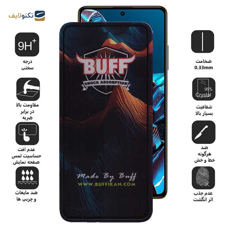 محافظ صفحه نمایش بوف مدل Mountain-G مناسب برای گوشی موبایل شیائومی Poco X5 Pro / Poco X5 / Poco X4 Pro 5G / Poco X3 Pro / Poco X3 NFC / Poco X3