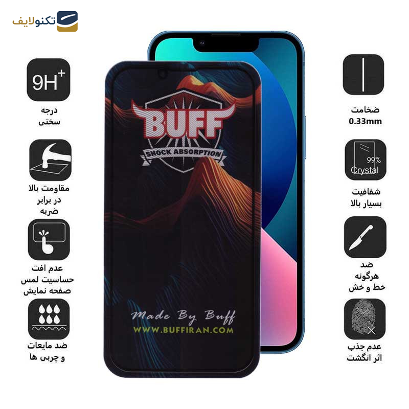 محافظ صفحه نمایش 5D بوف مدل Mountain-G مناسب برای گوشی موبایل اپل iPhone 13 / 13 Pro / 14