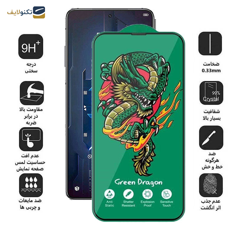 محافظ صفحه نمایش اپیکوی مدل Green Dragon ExplosionProof مناسب برای گوشی موبایل شیائومی Black Shark 5 Pro/ Balck Shark 5/ Black Shark 4 Pro/ Black Shark 4/ Black Shark 3/3S