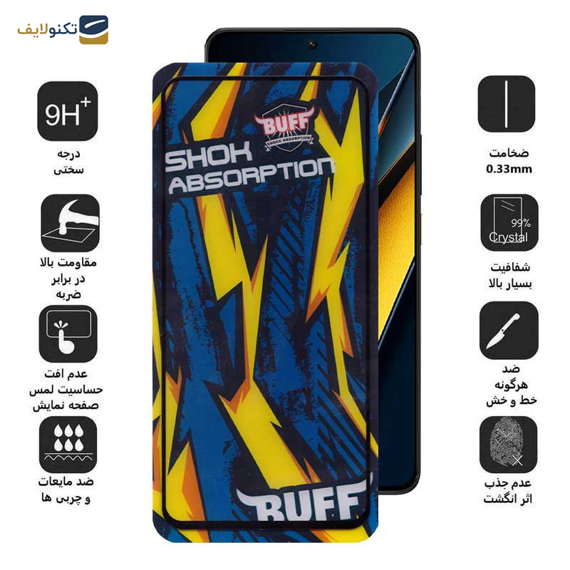  محافظ صفحه نمایش بوف مدل Shock-Shock-G مناسب برای گوشی موبایل شیائومی Poco X6 Pro 5G / Poco X6 5G / Poco M6 Pro 4G