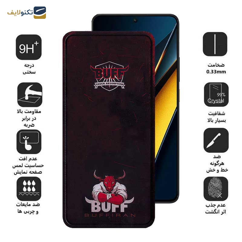 محافظ صفحه نمایش بوف مدل Muscle-Bull مناسب برای گوشی موبایل شیائومی Poco X6 Pro 5G / Poco X6 5G / Poco M6 Pro 4G