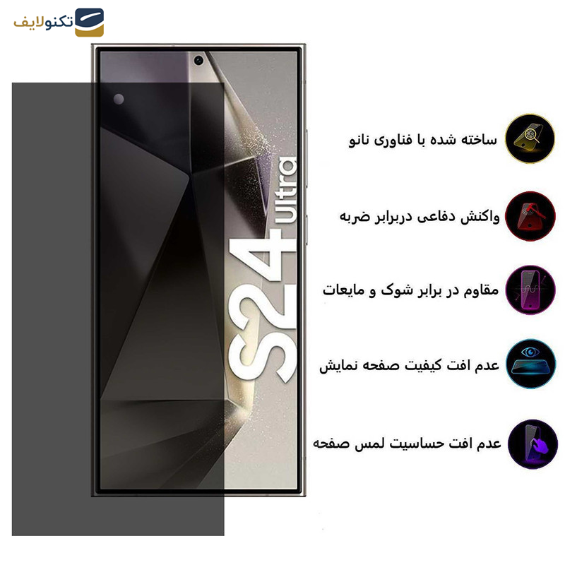 محافظ صفحه نمایش حریم شخصی بوف مدل Silicone-Privacy-G مناسب برای گوشی موبایل سامسونگ Galaxy S24 Ultra