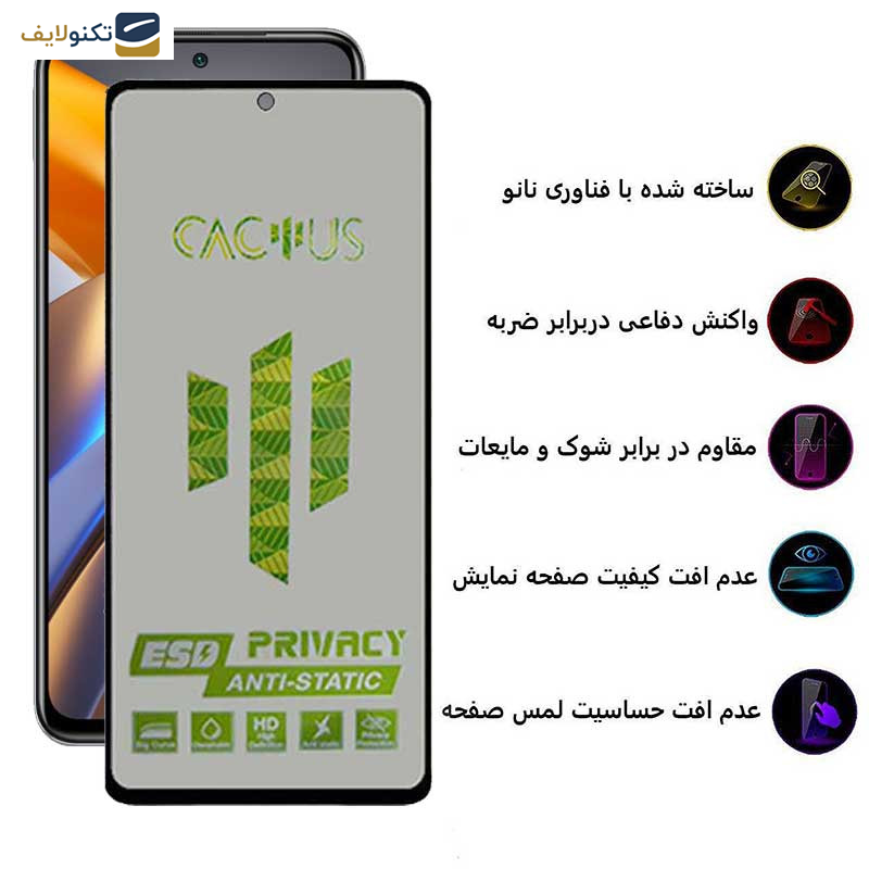 محافظ صفحه نمایش حریم شخصی اپیکوی مدل Cactus-ESD-Privacy مناسب برای گوشی موبایل شیائومی Poco M5s