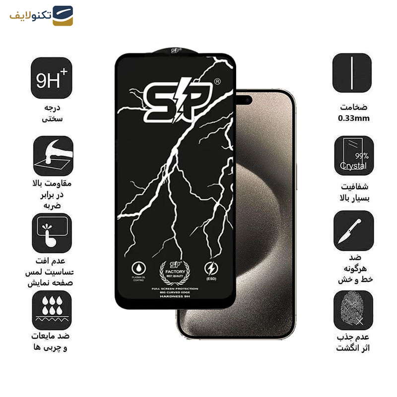 محافظ صفحه نمایش  اپیکوی مدل SP Factory مناسب برای گوشی موبایل اپل iPhone 15 Pro Max