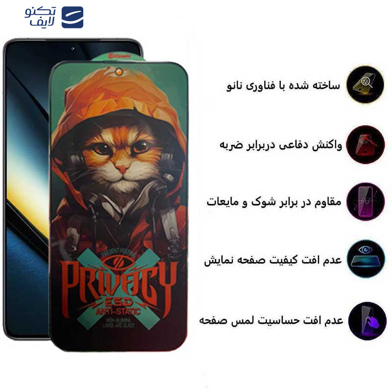 محافظ صفحه نمایش حریم شخصی اپیکوی مدل Privacy Hoodie Cat مناسب برای گوشی موبایل شیائومی Poco F6 / F6 Pro / Redmi Turbo 3 محافظ صفحه نمایش حریم شخصی اپیکوی مدل Privacy Hoodie Cat مناسب برای گوشی موبایل شیائومی Poco F6 / F6 Pro / Redmi Turbo 3