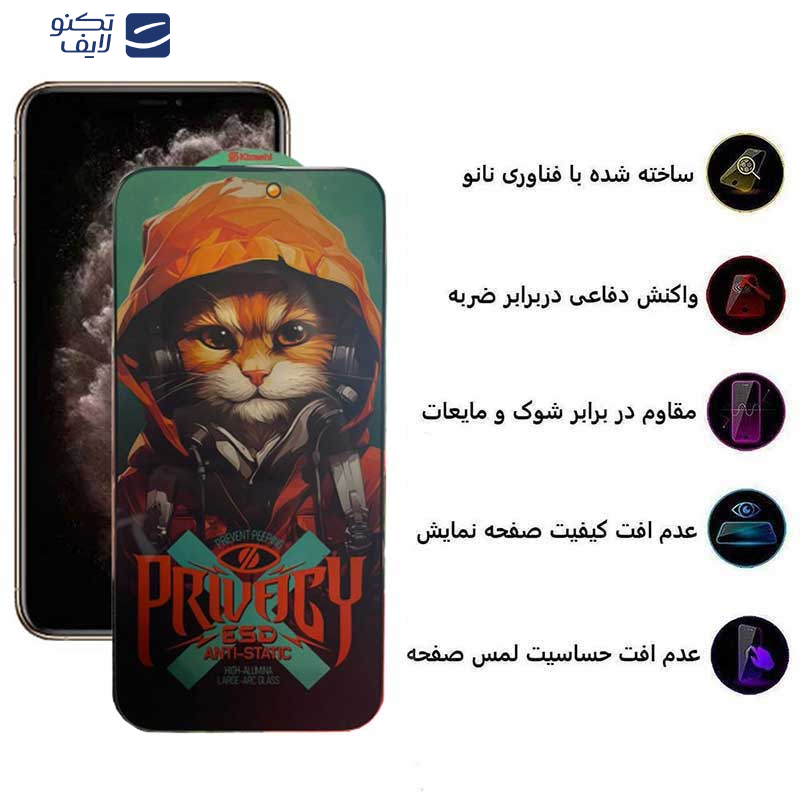 محافظ صفحه نمایش حریم شخصی اپیکوی مدل Hoodie Cat مناسب برای گوشی موبایل اپل iPhone 11 Pro Max/ Xs Max محافظ صفحه نمایش حریم شخصی اپیکوی مدل Hoodie Cat مناسب برای گوشی موبایل اپل iPhone 11 Pro Max/ Xs Max