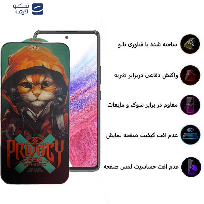 محافظ صفحه نمایش اپیکوی مدل Hoodie Cat مناسب برای گوشی موبایل سامسونگ Galaxy A53 5G/A52s 5G/A52 5G/A51