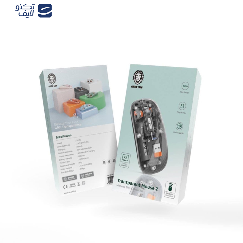 ماوس بی سیم گرین لاین مدل Transparent Mouse 2