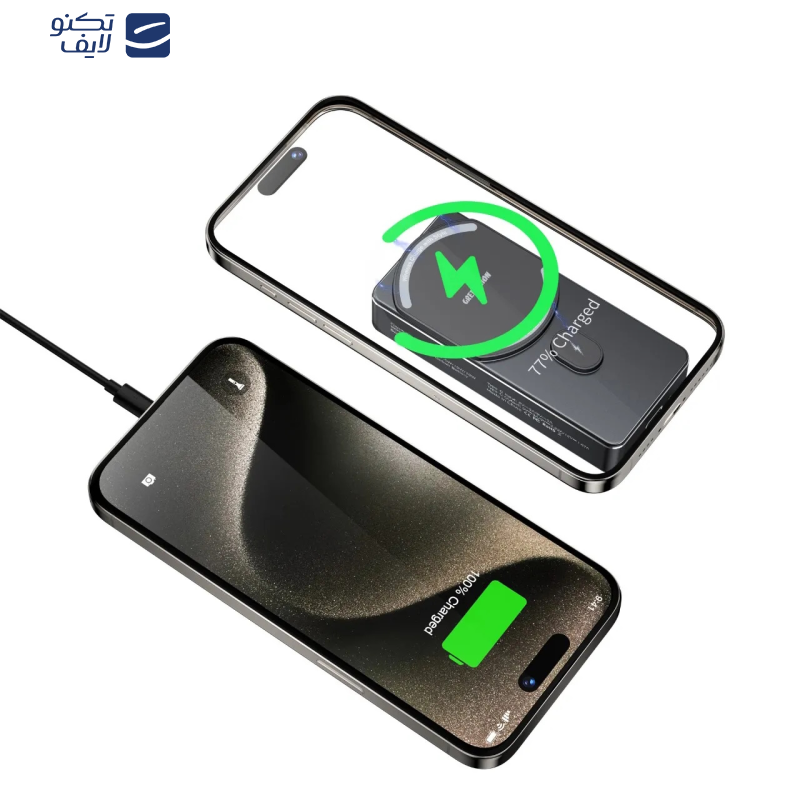 پاوربانک مگ سیف گرین مدل MILTON ظرفیت 10000 میلی آمپر