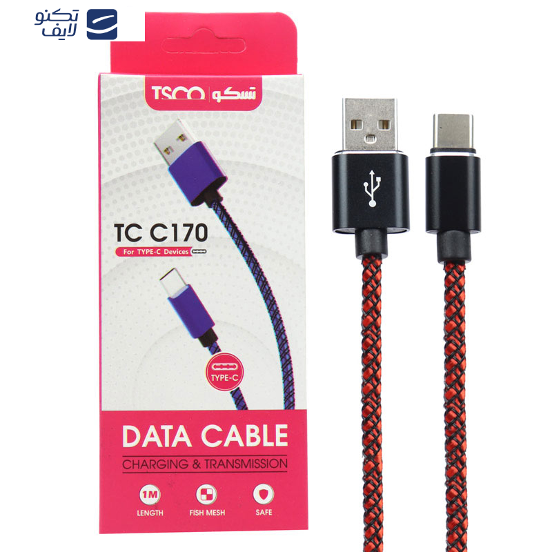 کابل تبدیل USB به USB-C تسکو مدل TCC 170 طول 1 متر