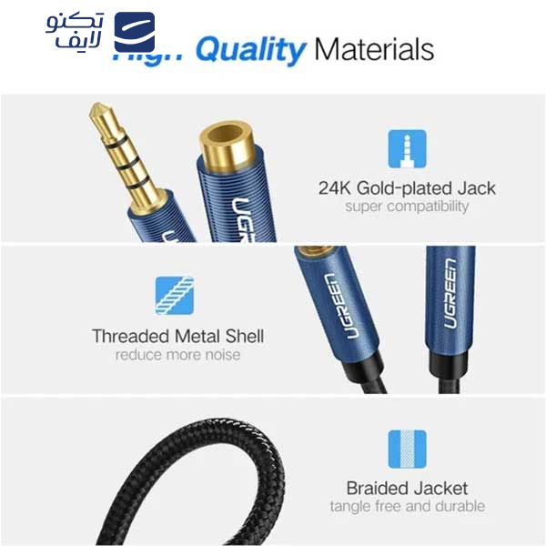 کابل افزایش طول 3.5 میلی متری یوگرین مدل Av118 کد 40673 طول 1 متر