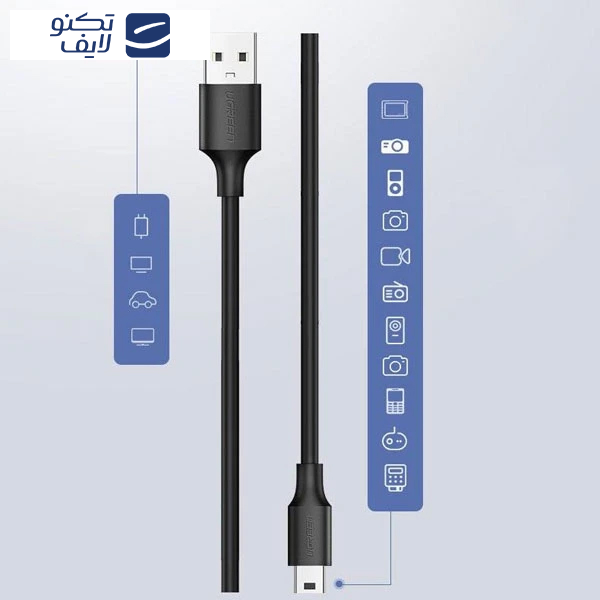 کابل تبدیل USB به Mini USB یوگرین مدل US132-10385 طول 1.5 متر