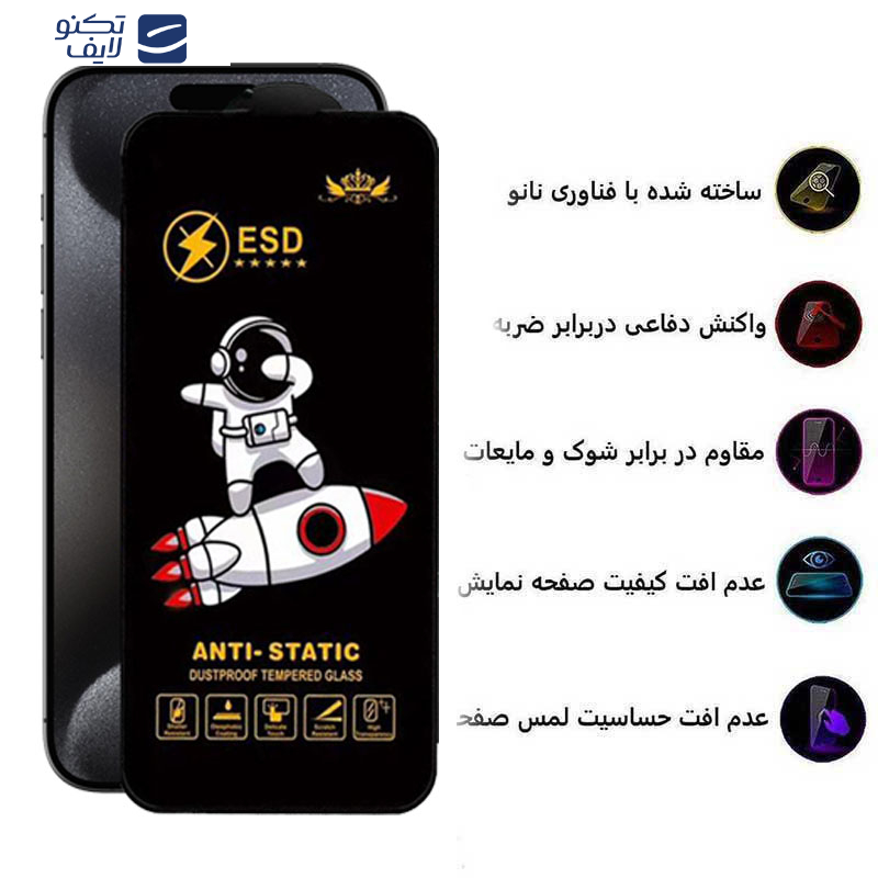 محافظ صفحه نمایش اپیکوی مدل Spaceship مناسب برای گوشی موبایل اپل iPhone 15 Pro