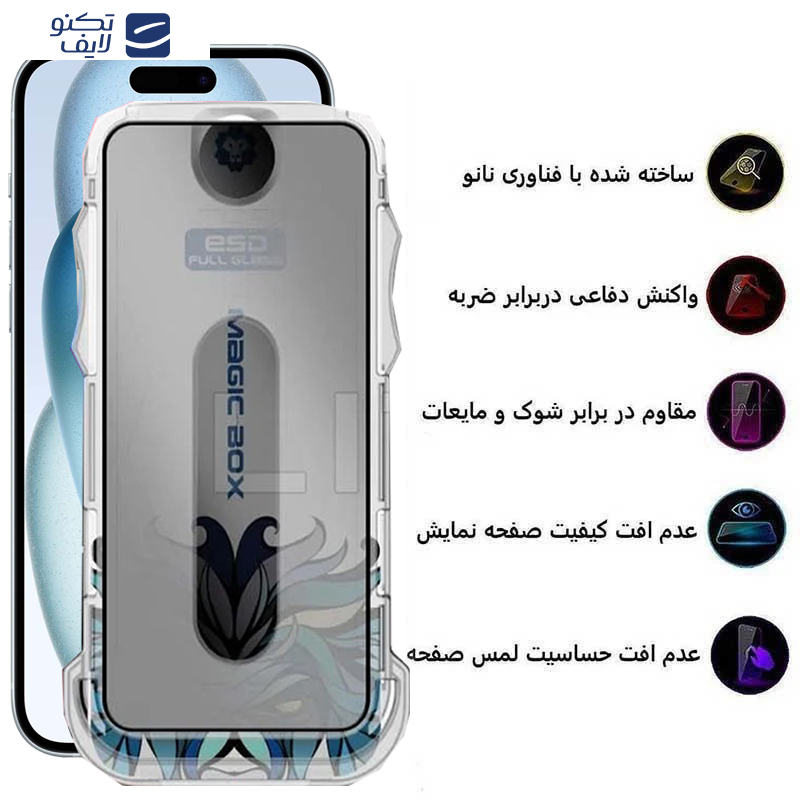محافظ صفحه نمایش حریم شخصی اپیکوی مدل Lion Privacy Easy Install مناسب برای گوشی موبایل اپل iPhone 16/15/14 Pro به همراه کیت نصب محافظ صفحه نمایش حریم شخصی اپیکوی مدل Lion Privacy Easy Install مناسب برای گوشی موبایل اپل iPhone 16/15/14 Pro به همراه کیت نصب