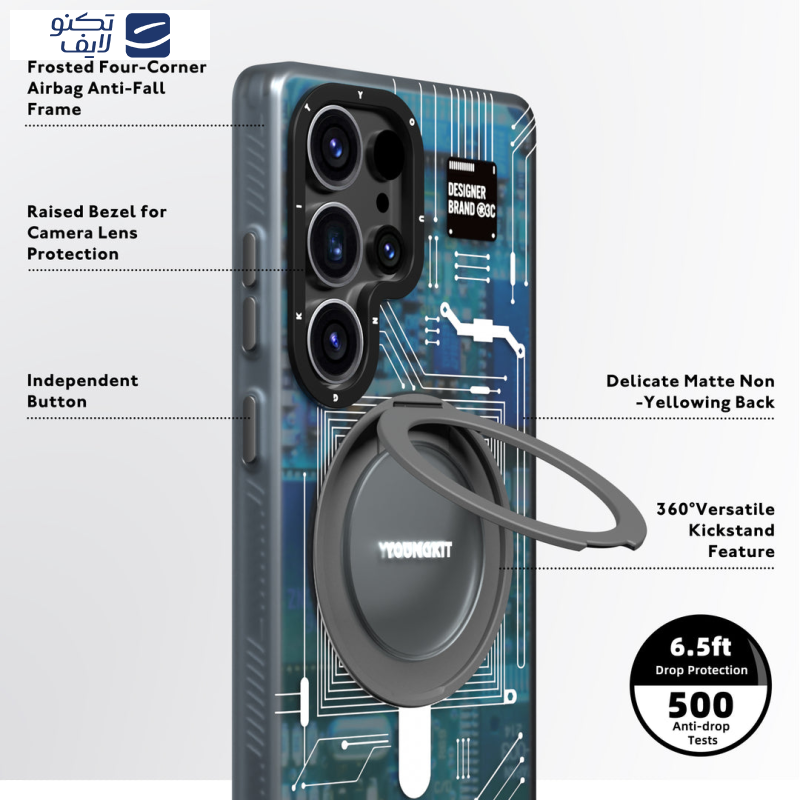 کاور یانگ کیت مدل Technology Rotating bracket مناسب برای گوشی موبایل سامسونگ Galaxy S25 Ultra کاور یانگ کیت مدل Technology Rotating bracket مناسب برای گوشی موبایل سامسونگ Galaxy S25 Ultra