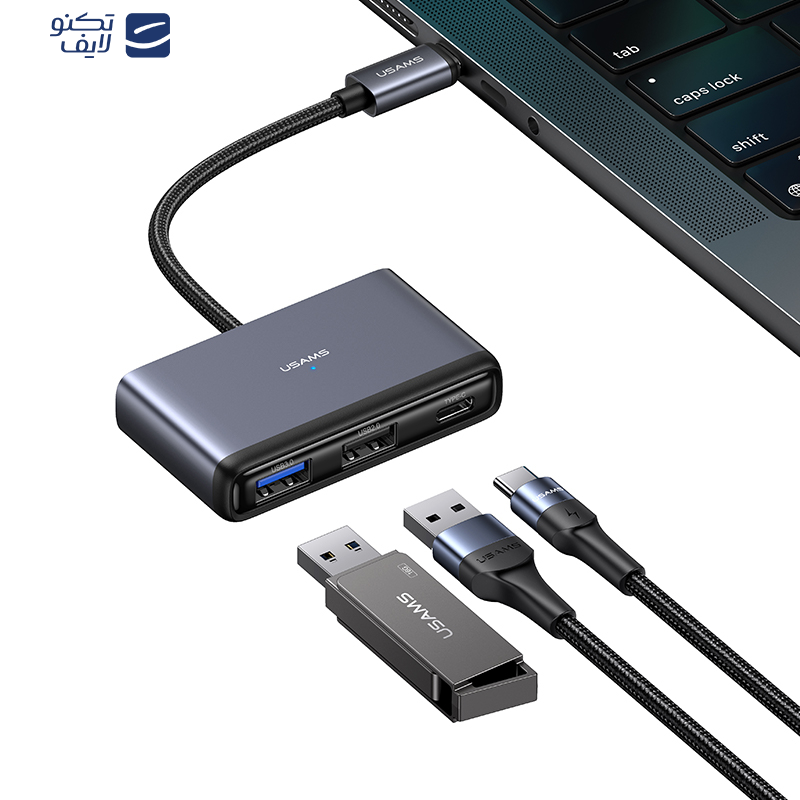 هاب 5 پورت یوسمز مدل SJ628 5in1 Type-C HUB