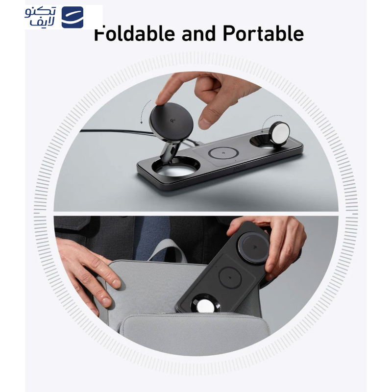 شارژر رومیزی انکر مدل MagGo Wireless Charging به همراه شارژر دیواری 40 وات انکر و کابل USB-C به طول 1.5 متر