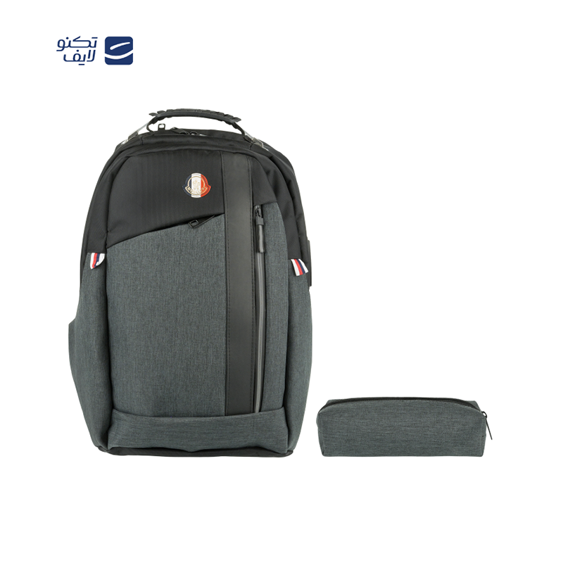کوله پشتی لپ تاپ مونکلر مدل MCL مناسب برای لپ تاپ تا 15.6 اینچی به همراه جا مدادی
