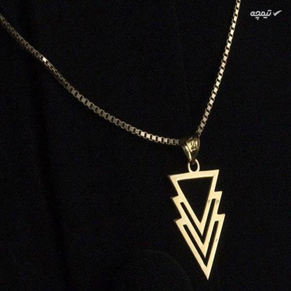 پلاک طلا 18عیار زنانه طرح مثلث هرم