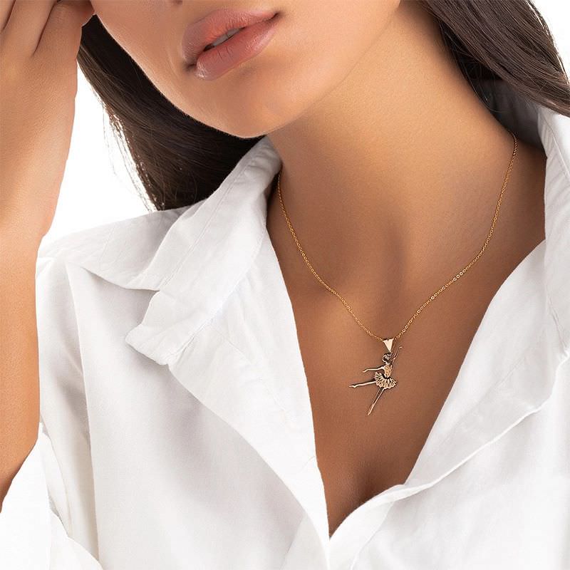 پلاک طلا 18عیار زنانه بالرین رقصنده