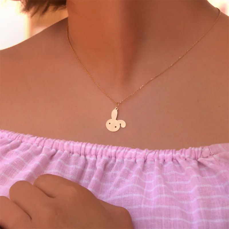 پلاک طلا 18عیار طرح خرگوش بازیگوش