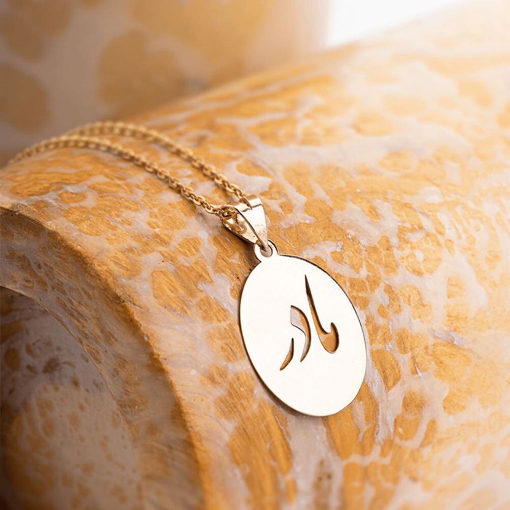 پلاک طلا 18عیار طرح دایره و مادر پلاک طلا 18عیار طرح دایره و مادر