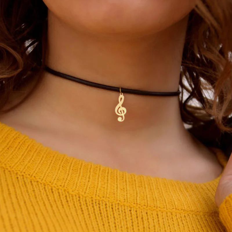 پلاک طلا 18عیار طرح نت موسیقی سل