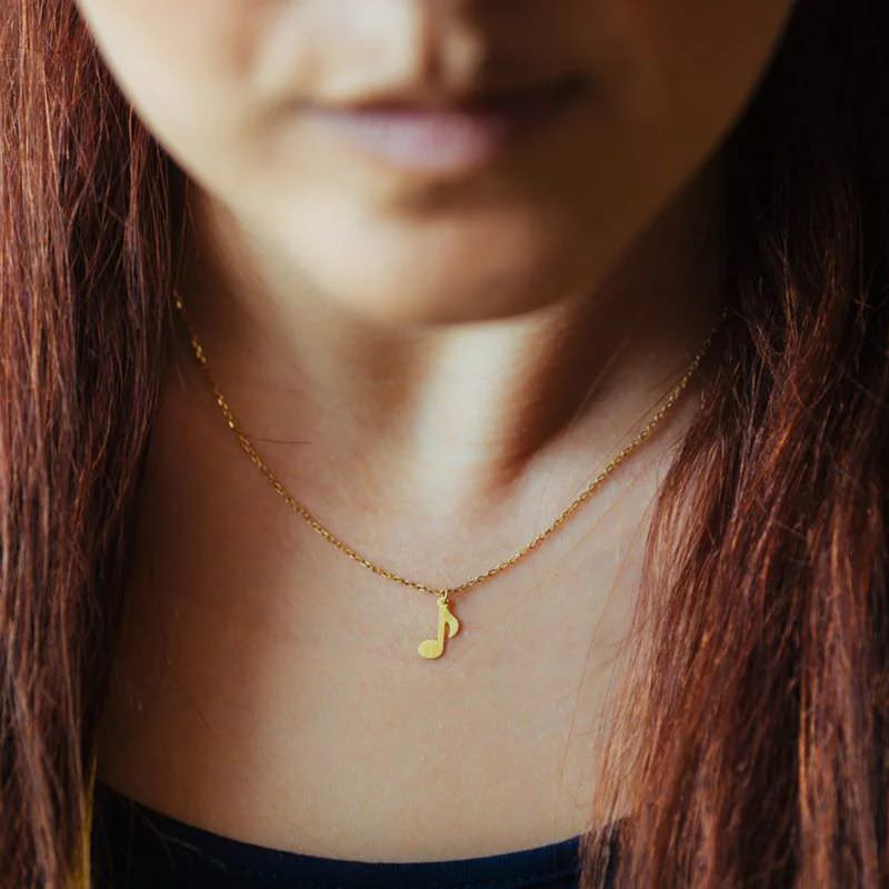 پلاک طلا 18عیار طرح نت موسیقی چنگ