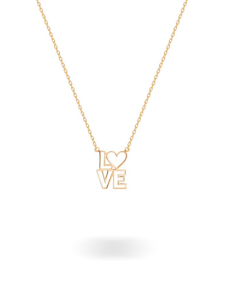 گردنبند طلا 18عیار طرح لاو چهارتایی