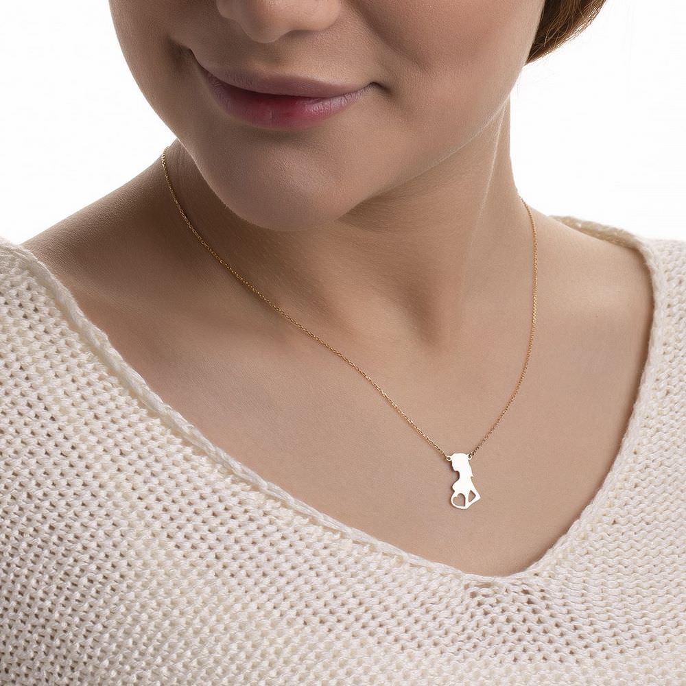 گردنبند طلا 18عیار طرح مادر باردار و قلب