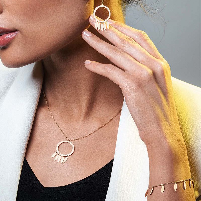 گردنبند طلا 18عیار طرح دایره ای سوارز