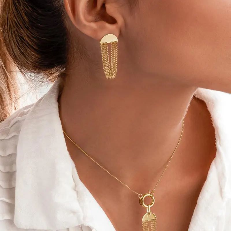 گردنبند طلا 18عیار طرح الیزابت