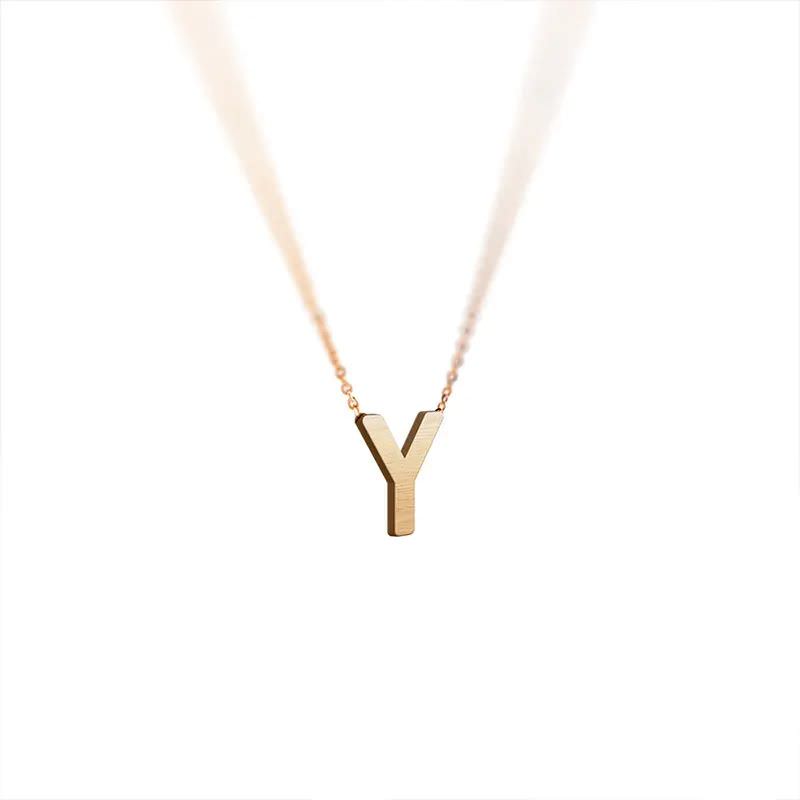 گردنبند طلا 18 عیار طرح حرف Y با فونت ساده