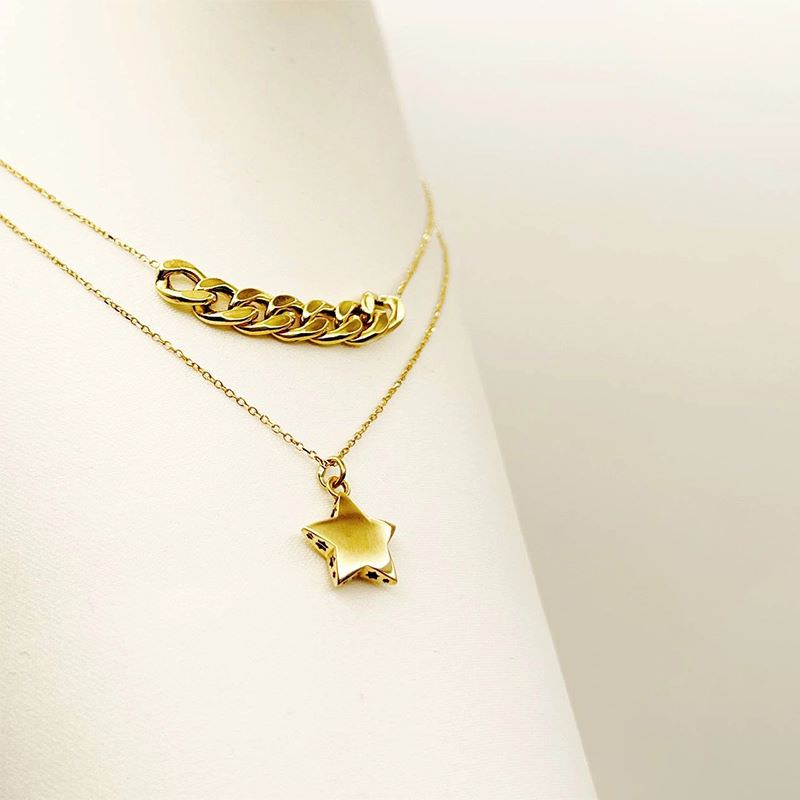 گردنبند طلا 18عیار طرح کارتیه تیفانی ستاره