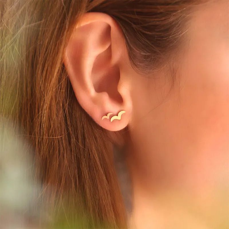 گوشواره طلا 18عیار طرح نقاشی پرنده