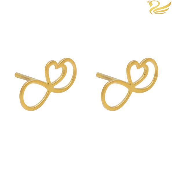 گوشواره طلا 18عیار طرح بی نهایت و قلب